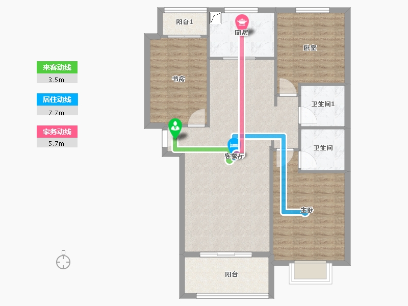 甘肃省-天水市-景园鑫苑广场-102.00-户型库-动静线