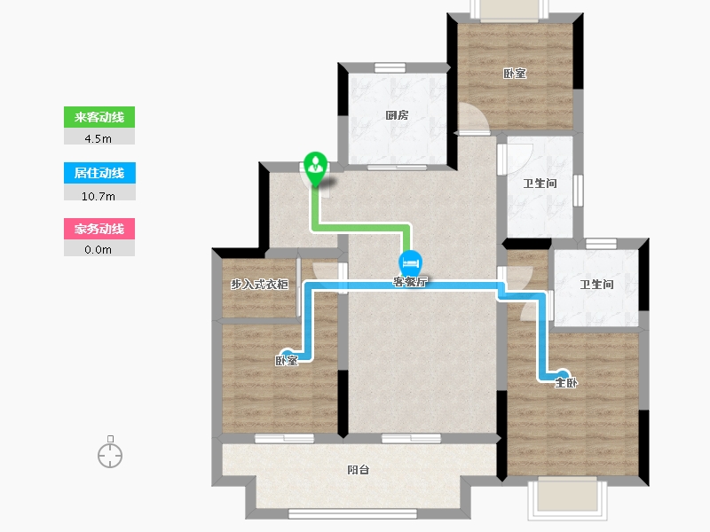 安徽省-亳州市-新城 玺樾府-86.00-户型库-动静线