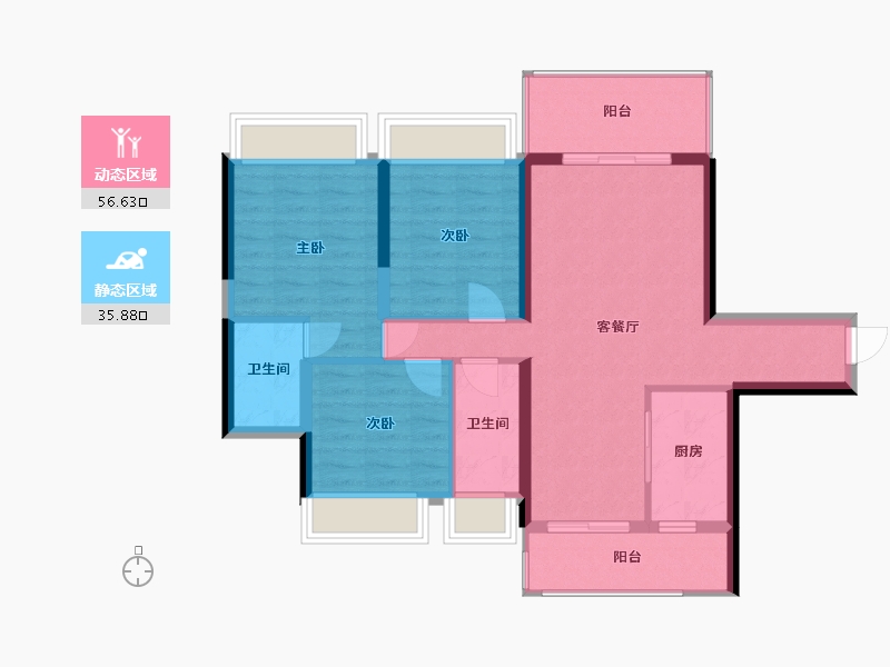 广东省-肇庆市-怀集县 山水云天-105.42-户型库-动静分区