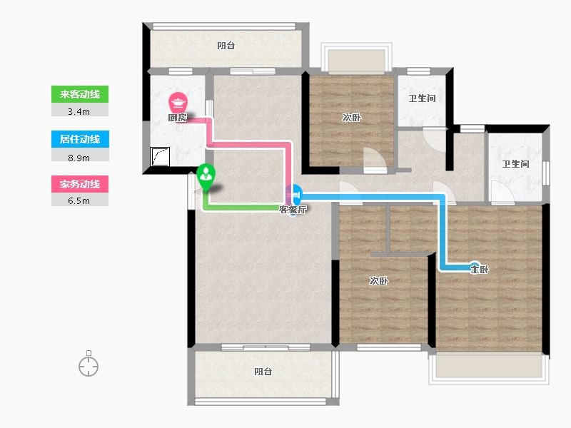 湖南省-衡阳市-常宁樾府-125.00-户型库-动静线