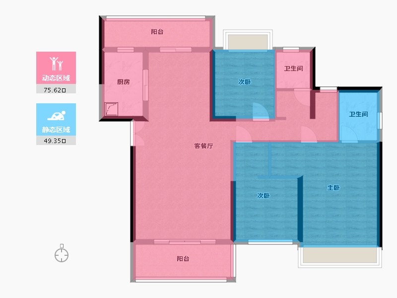 湖南省-衡阳市-常宁樾府-125.00-户型库-动静分区