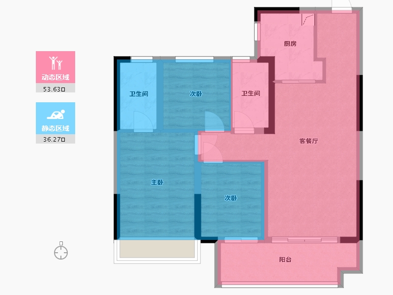 河南省-信阳市-建业天明未来城-80.00-户型库-动静分区