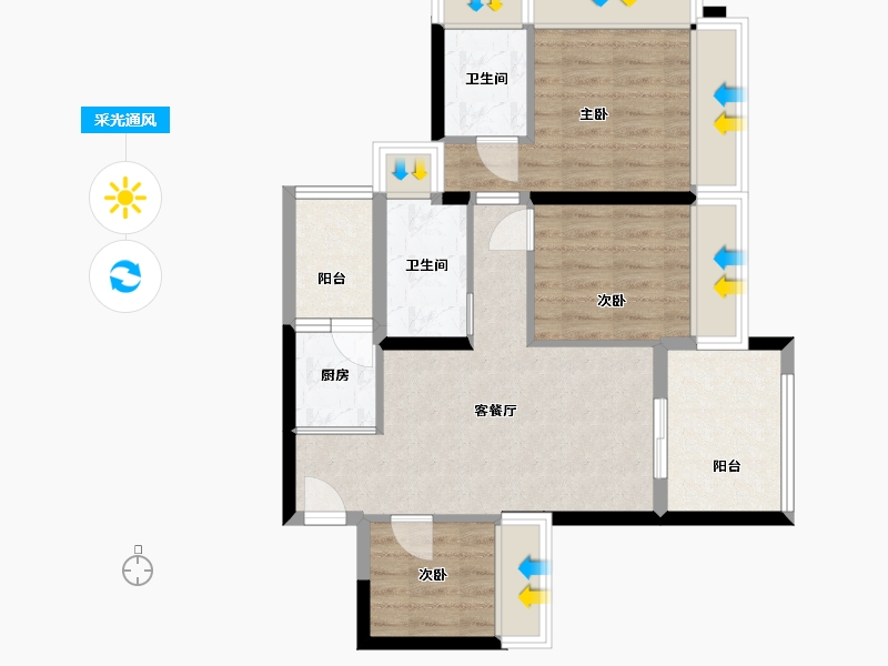 广东省-深圳市-海纳公馆-83.00-户型库-采光通风