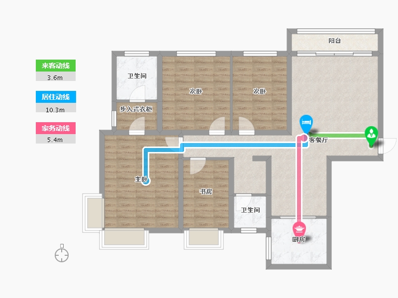 山东省-东营市-翠湖小区-106.00-户型库-动静线