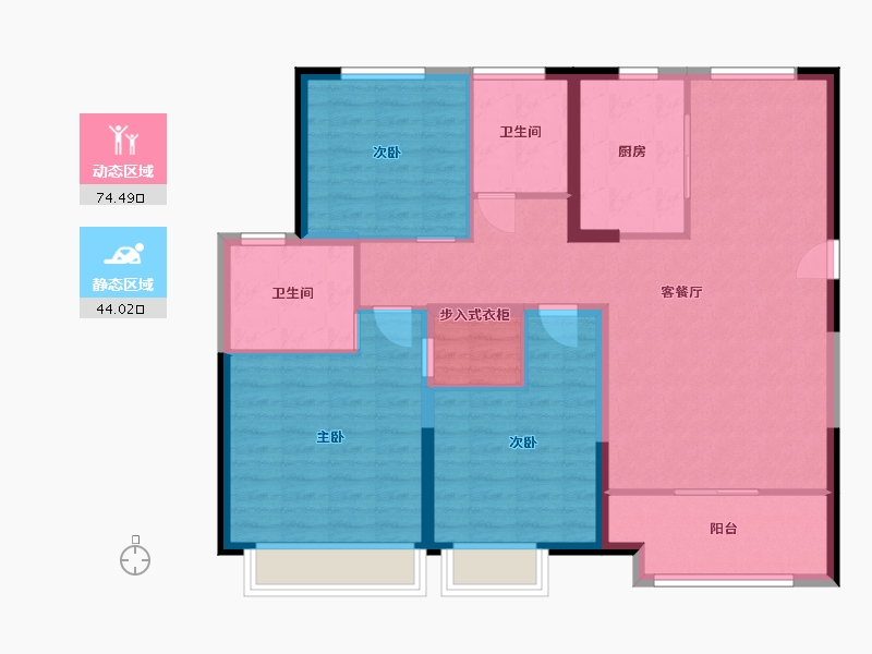 江苏省-连云港市-苍梧家苑-106.91-户型库-动静分区