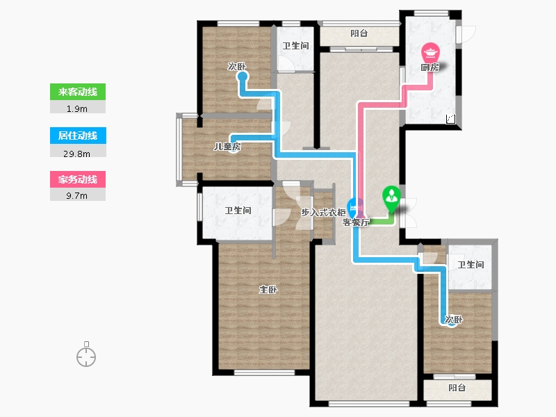 河北省-廊坊市-俪景嘉园-180.00-户型库-动静线