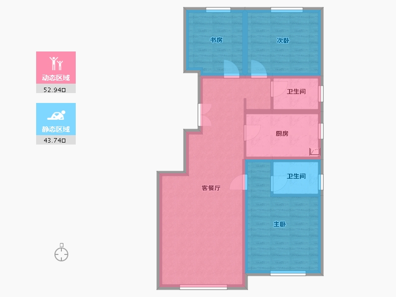 新疆维吾尔自治区-乌鲁木齐市-铭悦朗庭-97.16-户型库-动静分区