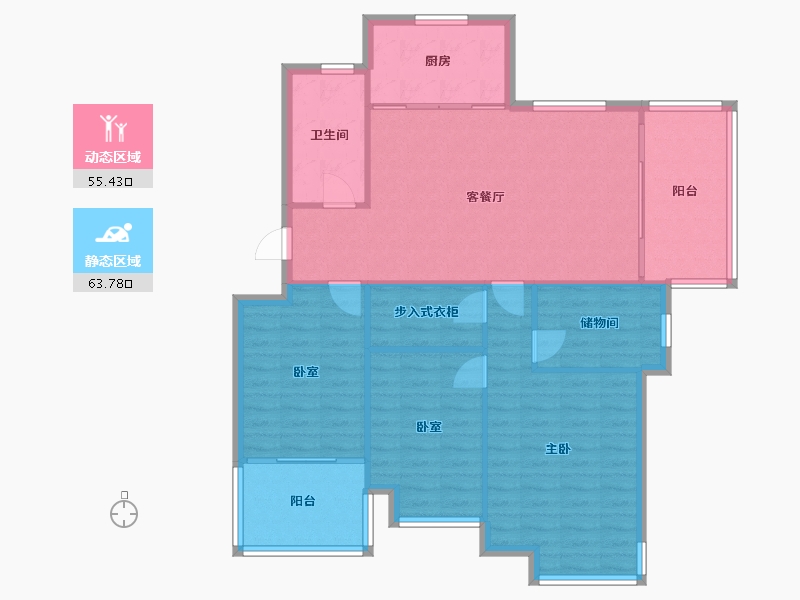 安徽省-芜湖市-凤凰城玉兰苑-131.00-户型库-动静分区