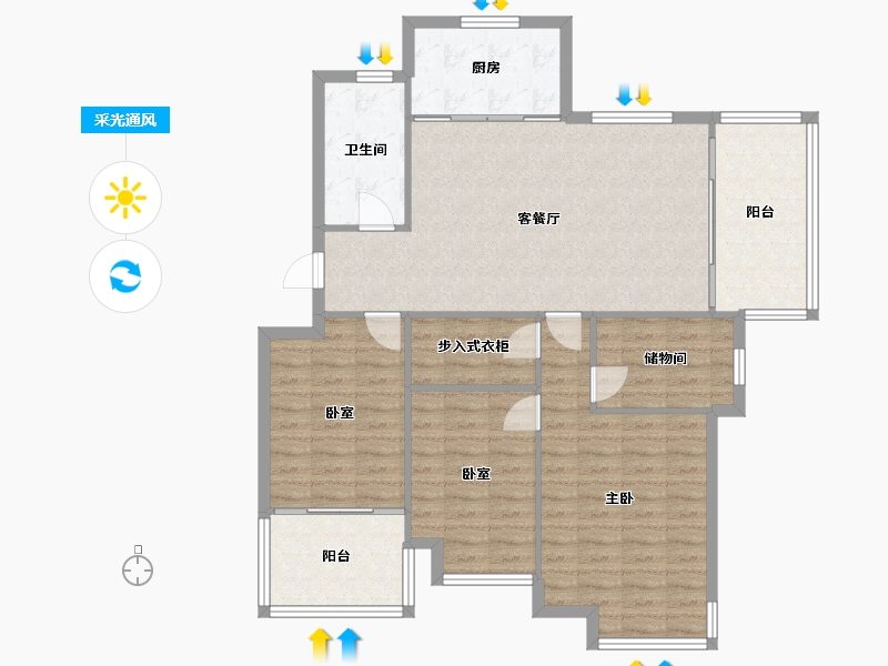 安徽省-芜湖市-凤凰城玉兰苑-131.00-户型库-采光通风