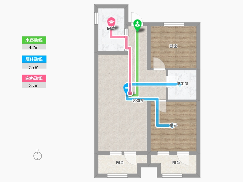 河北省-张家口市-洋河盛景-89.29-户型库-动静线