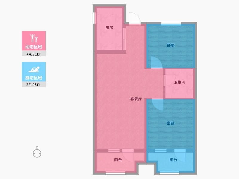 河北省-张家口市-洋河盛景-89.29-户型库-动静分区