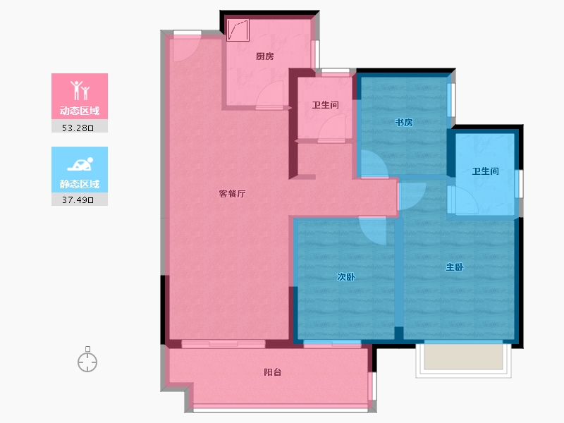 湖南省-常德市-金科-90.00-户型库-动静分区