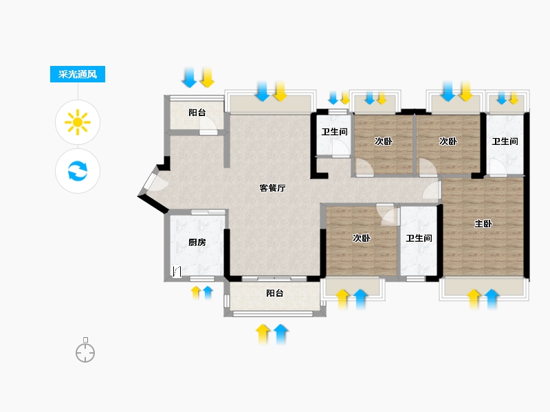 广东省-惠州市-佳兆业东江新城-120.00-户型库-采光通风