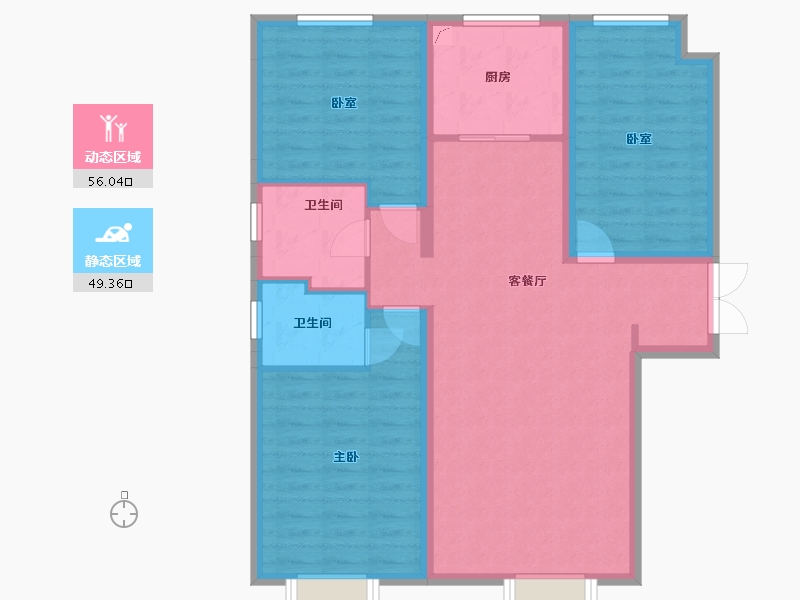 内蒙古自治区-通辽市-泽信旭园-145.00-户型库-动静分区