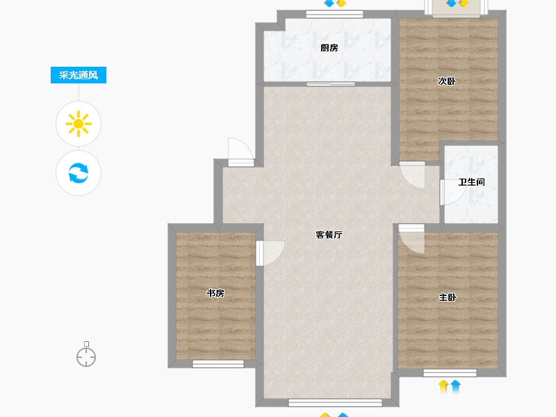 辽宁省-辽阳市-辽阳泛美华庭-96.00-户型库-采光通风