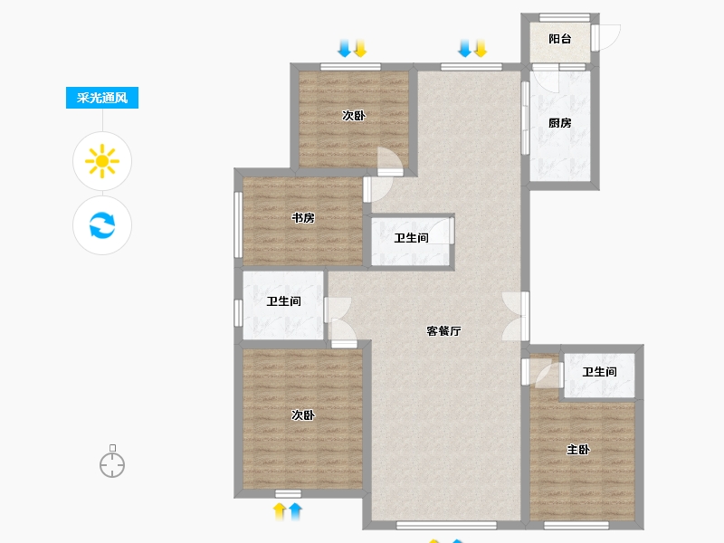 山西省-大同市-欣美・御河九号-150.00-户型库-采光通风