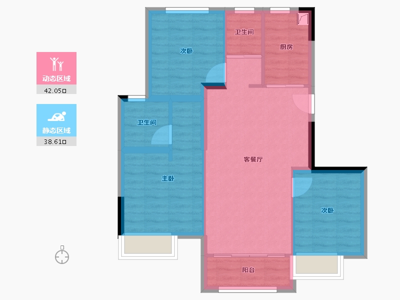 浙江省-金华市-万科玉泉院-71.20-户型库-动静分区