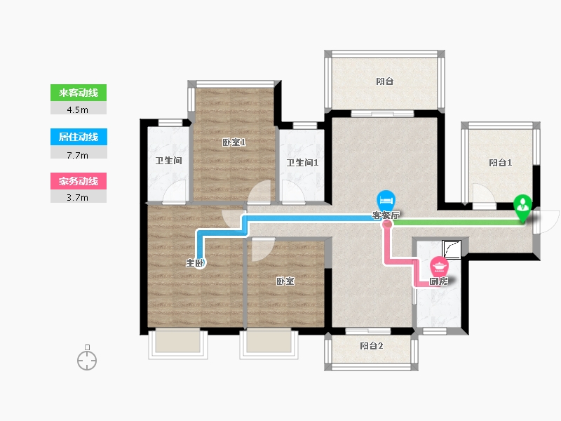 广西壮族自治区-南宁市-彰泰·凤岭江湾-125.00-户型库-动静线