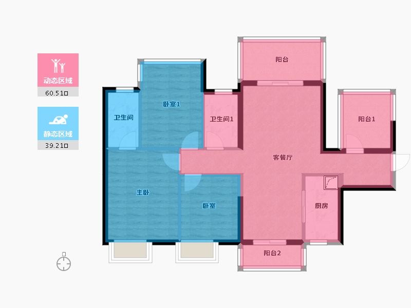 广西壮族自治区-南宁市-彰泰·凤岭江湾-125.00-户型库-动静分区