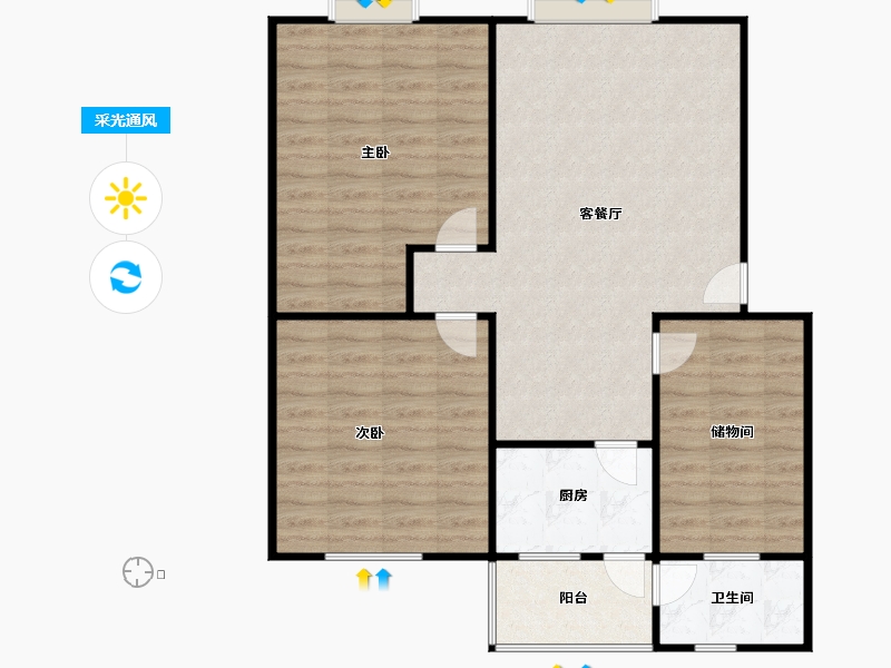 四川省-成都市-红星小区-87.95-户型库-采光通风