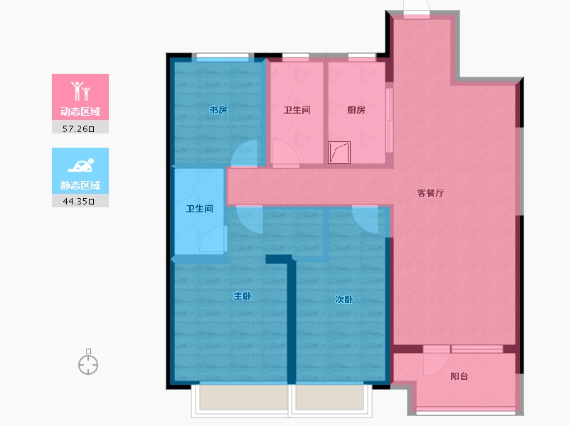 山东省-青岛市-融创维多利亚湾-102.00-户型库-动静分区