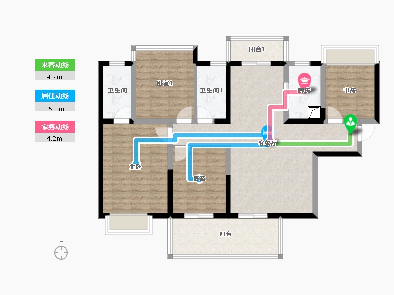 广西壮族自治区-南宁市-彰泰 凤岭江湾-102.00-户型库-动静线