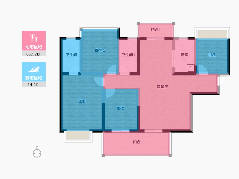 广西壮族自治区-南宁市-彰泰 凤岭江湾-102.00-户型库-动静分区