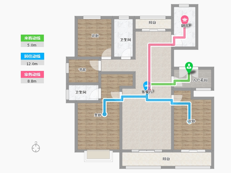 山东省-泰安市-高晖洲际花园-134.00-户型库-动静线