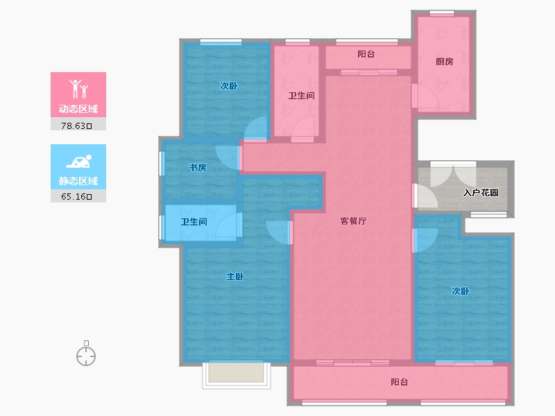 山东省-泰安市-高晖洲际花园-134.00-户型库-动静分区