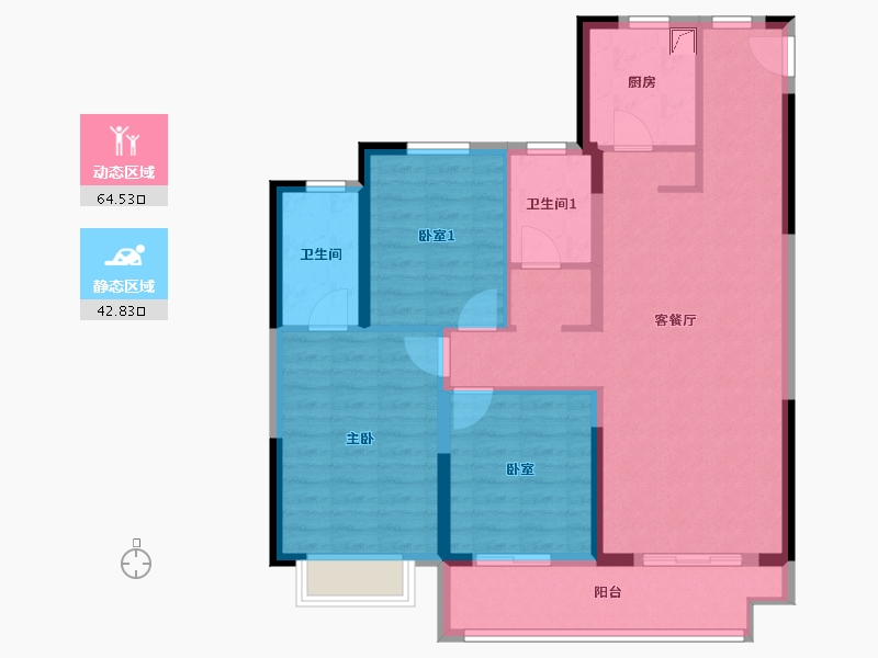 河南省-许昌市-当代阅MOMO-96.00-户型库-动静分区