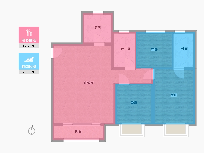 天津-天津市-泽信公园-87.00-户型库-动静分区