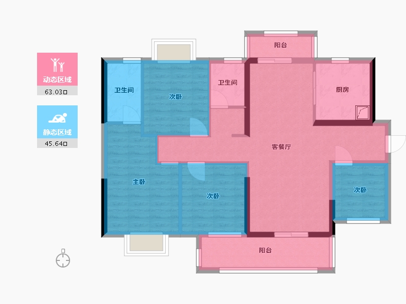 广东省-阳江市-奥园・公园壹号-108.00-户型库-动静分区