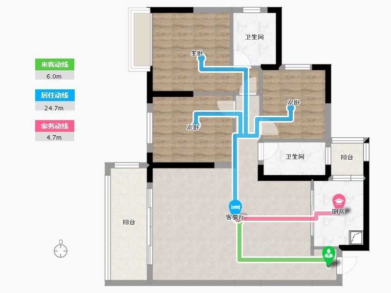 广西壮族自治区-南宁市-云星钱隆首府-104.98-户型库-动静线