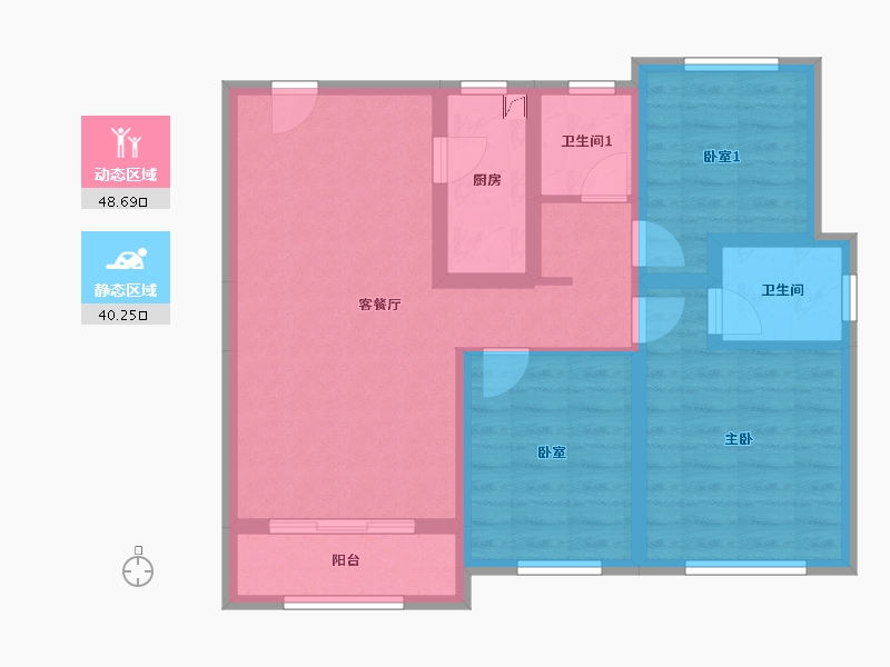 内蒙古自治区-赤峰市-中梁首府壹号院-92.80-户型库-动静分区