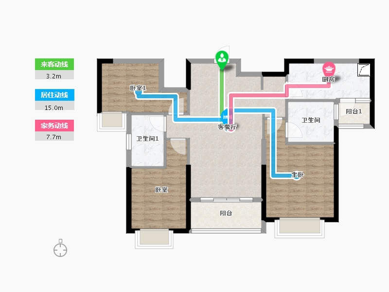 广东省-肇庆市-恒大绿洲花园-95.00-户型库-动静线