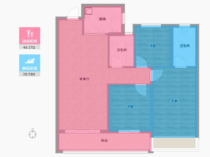 浙江省-台州市-金地中场广场-83.53-户型库-动静分区