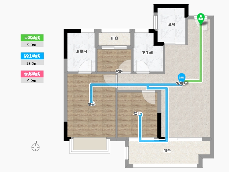 福建省-福州市-书香府-76.00-户型库-动静线