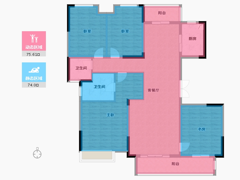 湖北省-恩施土家族苗族自治州-奥山世纪城-135.00-户型库-动静分区