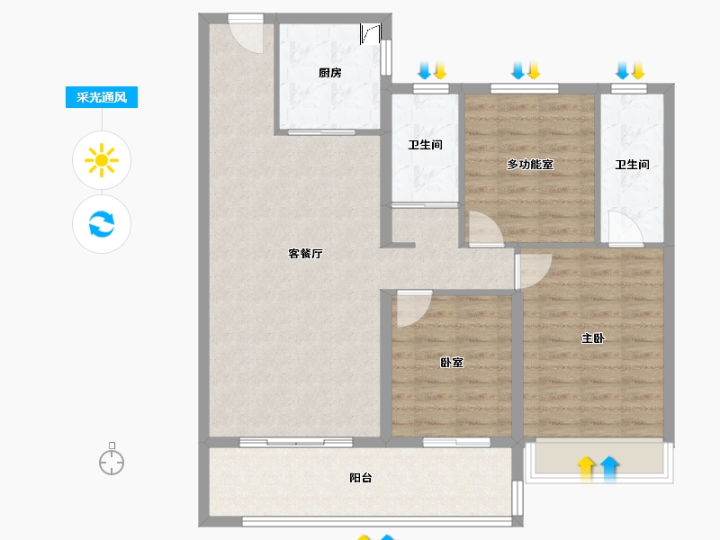 河南省-驻马店市-天悦湾-100.00-户型库-采光通风