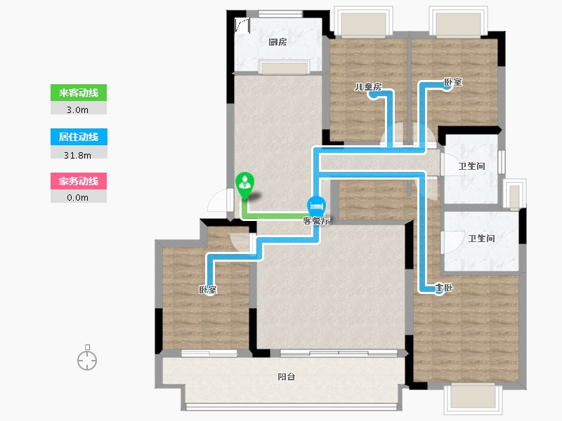 安徽省-阜阳市-融创淮河壹号-131.00-户型库-动静线