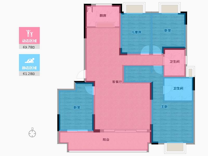 安徽省-阜阳市-融创淮河壹号-131.00-户型库-动静分区