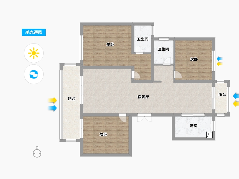 安徽省-阜阳市-御江山-999.00-户型库-采光通风