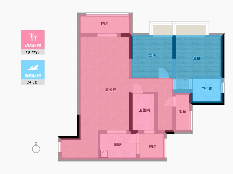 重庆-重庆市-东邦·小悦湾-72.00-户型库-动静分区