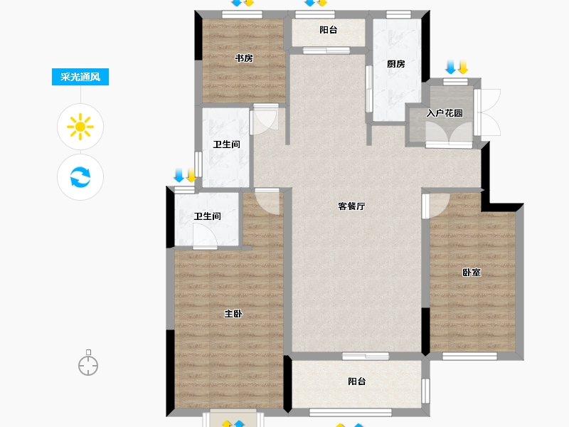 河南省-三门峡市-中航星城-107.00-户型库-采光通风