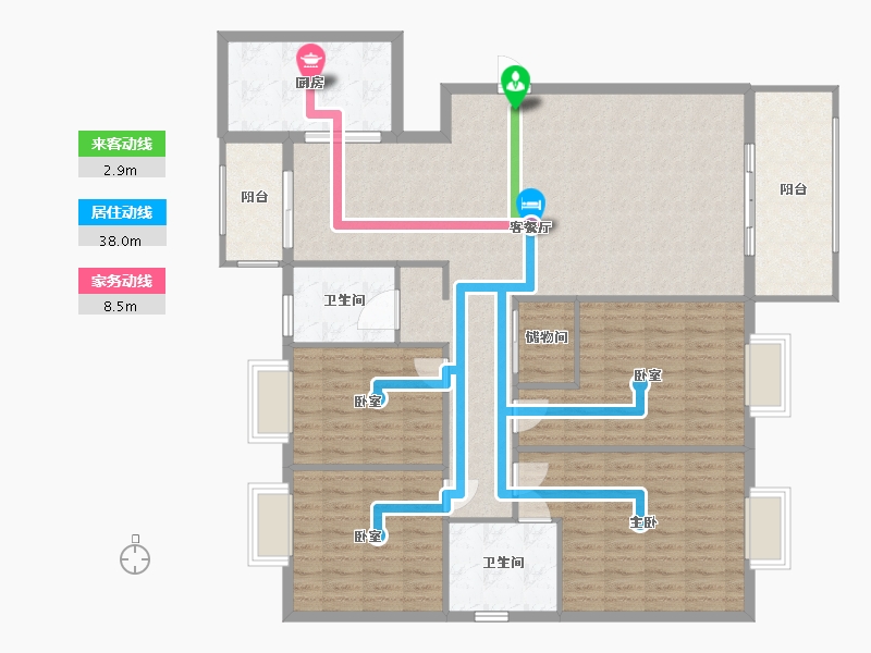 福建省-泉州市-裕盛名门-146.00-户型库-动静线