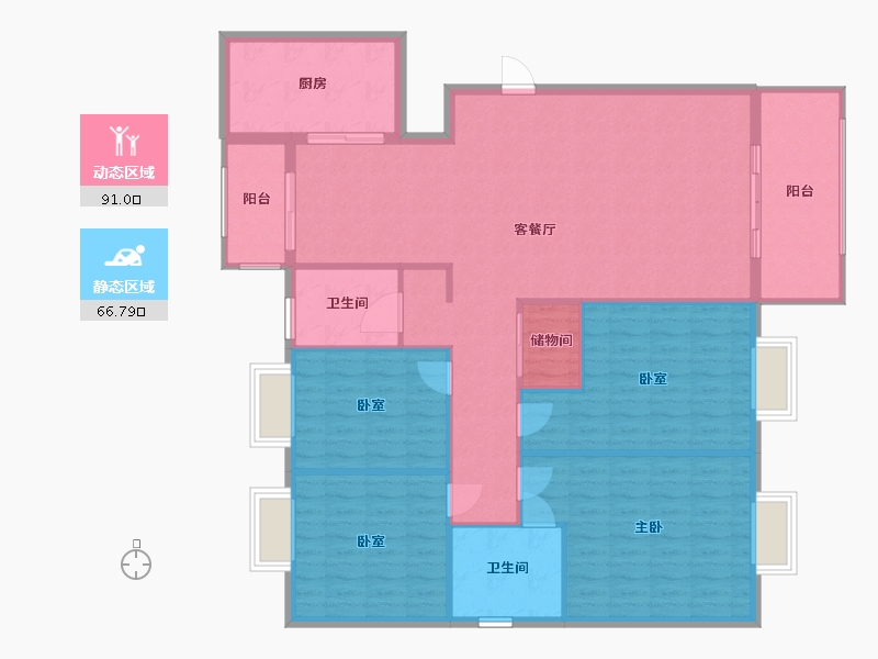 福建省-泉州市-裕盛名门-146.00-户型库-动静分区