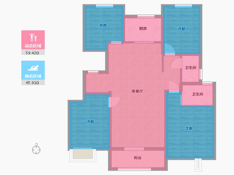 河北省-沧州市-泰和嘉园-108.00-户型库-动静分区