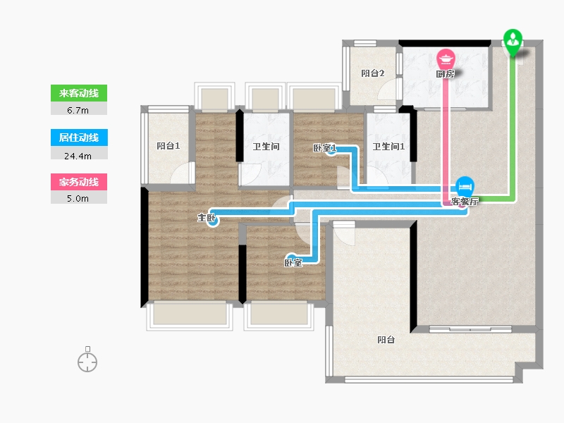 广东省-云浮市-翰林春天-120.00-户型库-动静线