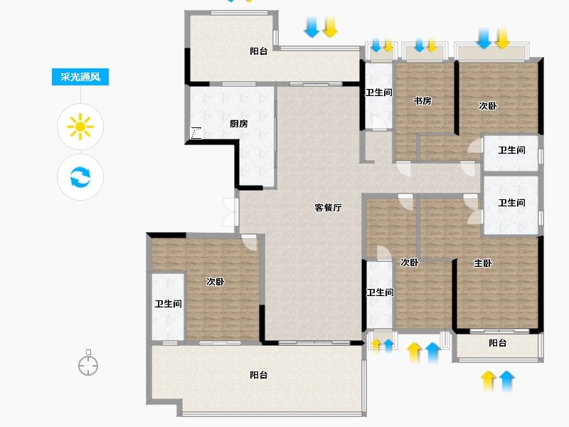 广东省-云浮市-翰林春天-270.00-户型库-采光通风