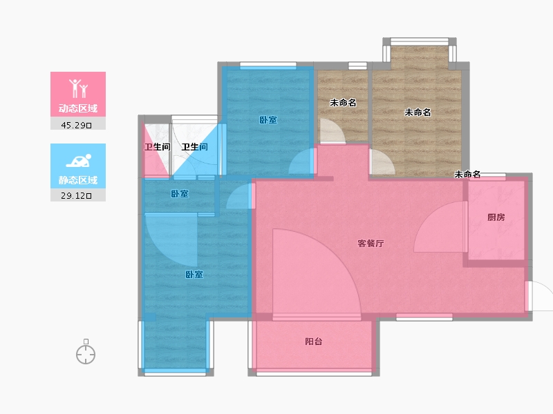 湖南省-长沙市-保利大都汇-83.30-户型库-动静分区